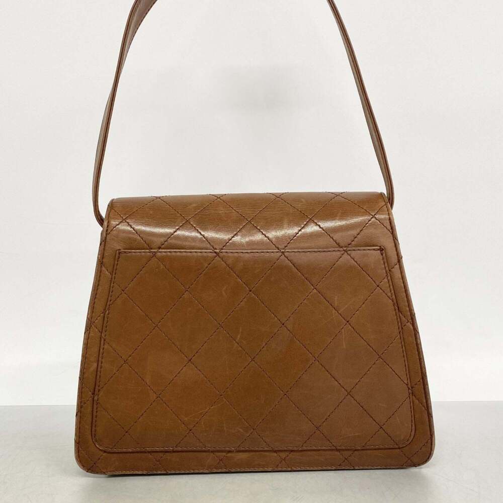 CHANEL Brown Lambskin Leather Shoulder Bag - Picture 12 of 12